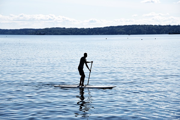 Man on a SUP board